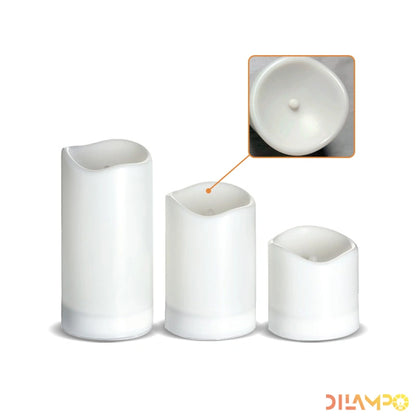 SET OF THREE SOLAR CANDLES - Includes remote control