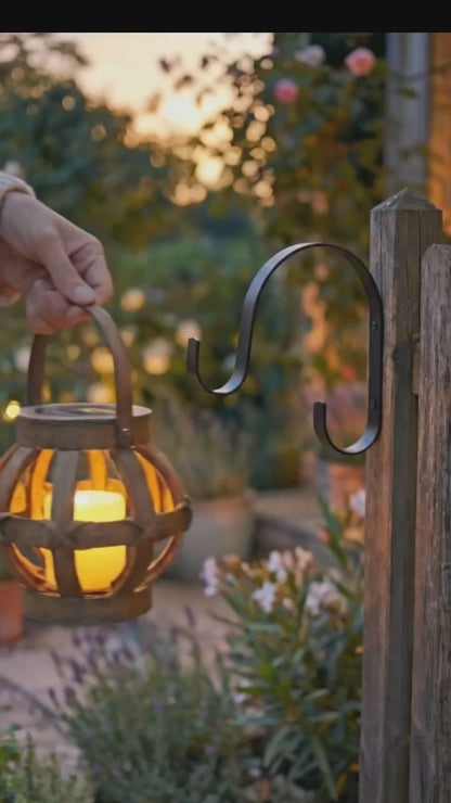 LED Light, (2 Stuks) Tafellamp buiten op zonne-energie - Hout look met LED kaars - IP44